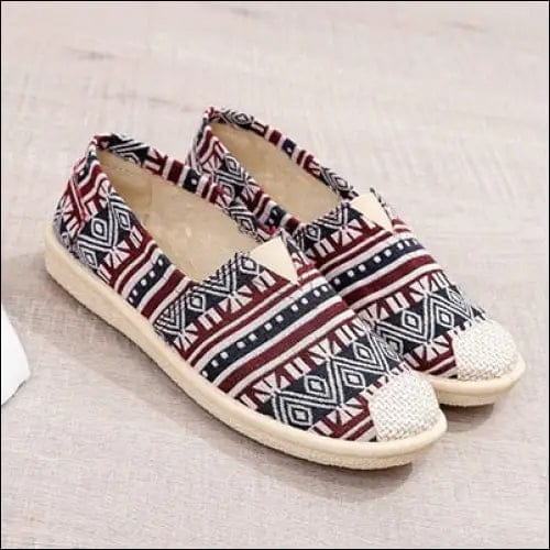 Flat Shoes Women Sneakers 2019 - National wind Red / 35 -