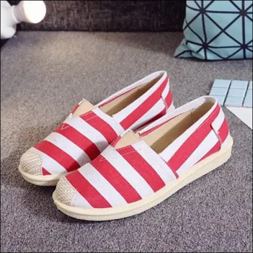 Flat Shoes Women Sneakers 2019 - Wide red / 35 -