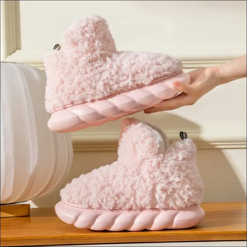 Fuzzy Fleece Winter Booties - Pink / 5-6 - 32214311-pink-5-6
