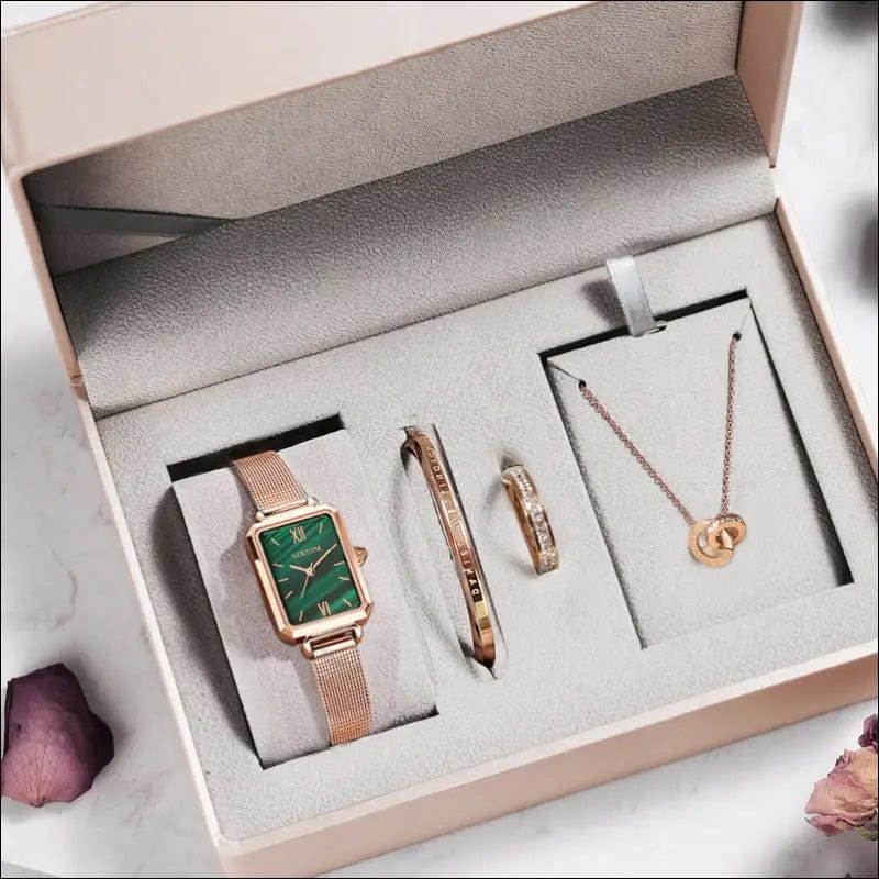 Gift box NEKTOM watch ladies small square green table