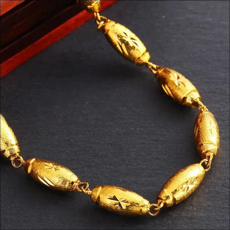 Golden shop with 4K true gold solid olive necklace men’s