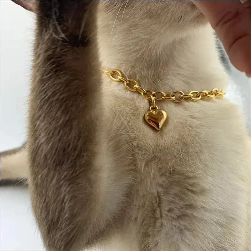 Heart Charm Collar Necklace Jewelry - 51733207-gold-18-cm