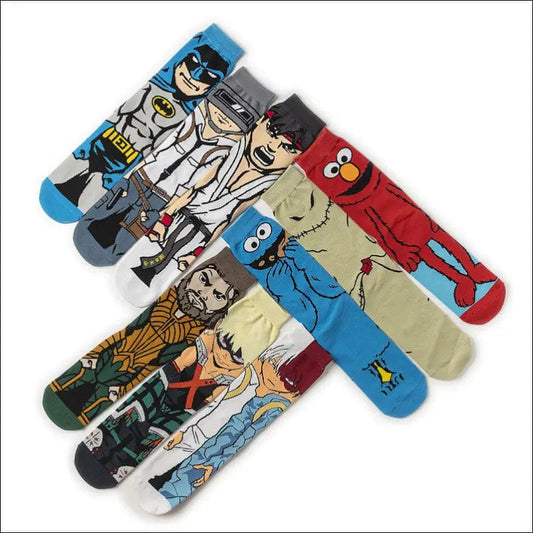 Heroes College cartoon socks medium long cylinders business