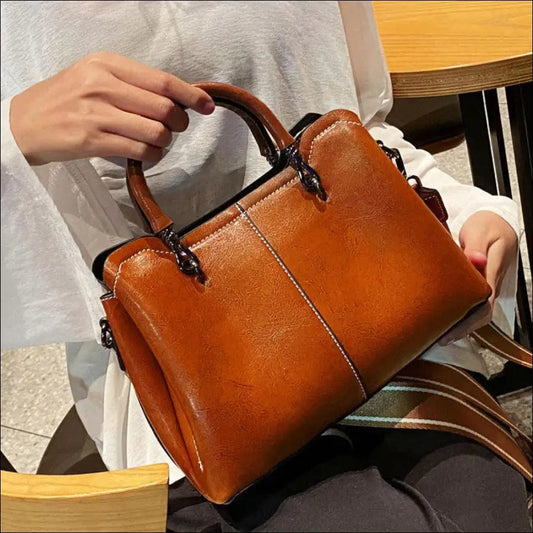 High-Capacity Zipper Splicing Handbag Shoulder Bag -
