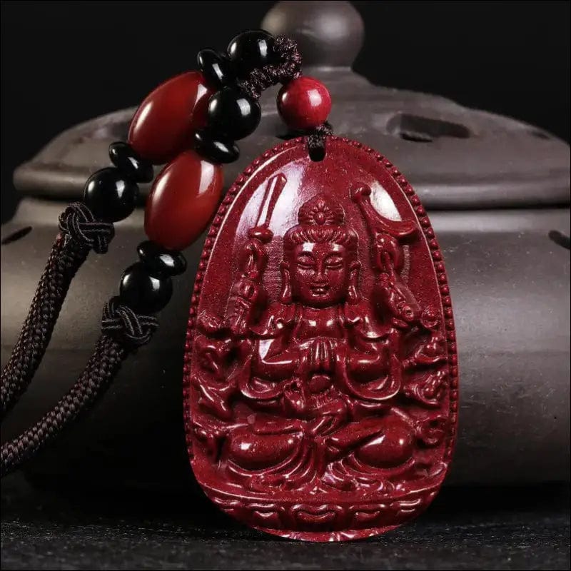 High content Zijin cinnabar crane thousand hand Guanyin