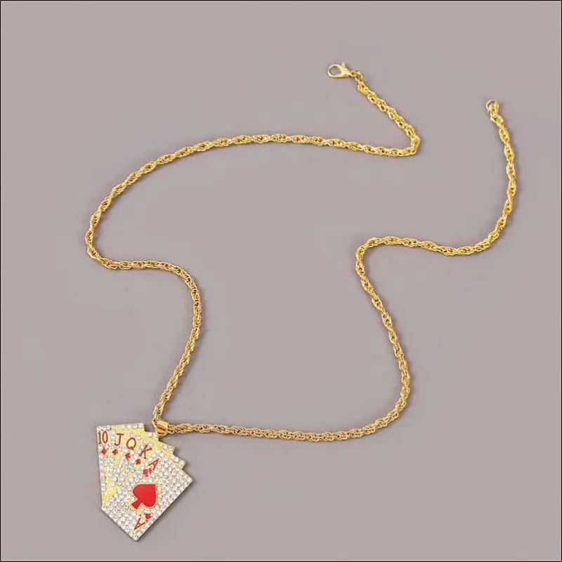 Hip Hop Jewelry Women Men Statement Enamel Playing Cards