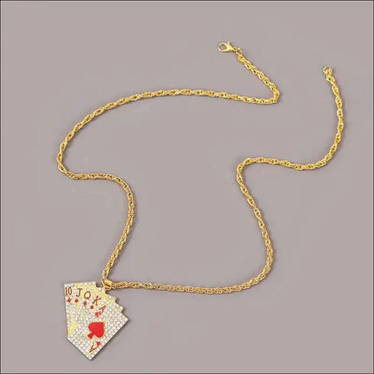 Hip Hop Jewelry Women Men Statement Enamel Playing Cards