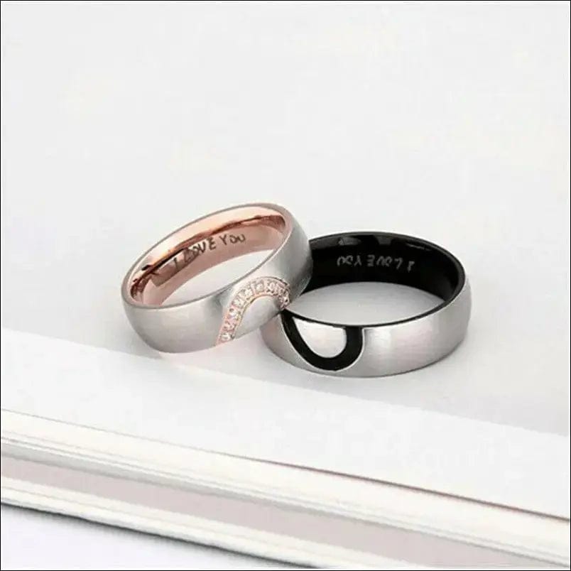 His and Her Matching Rings Heart Shape - 22208551-6-6 BROKER