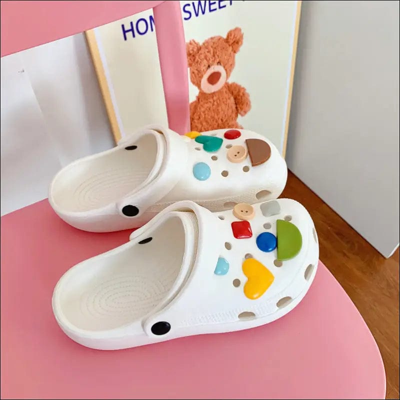 Hole shoes ins cute cartoon strawberry bear girl heart