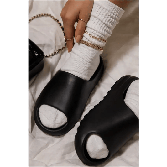 Home Women Thick Bottom Slippers Platform Chunky Heel Living