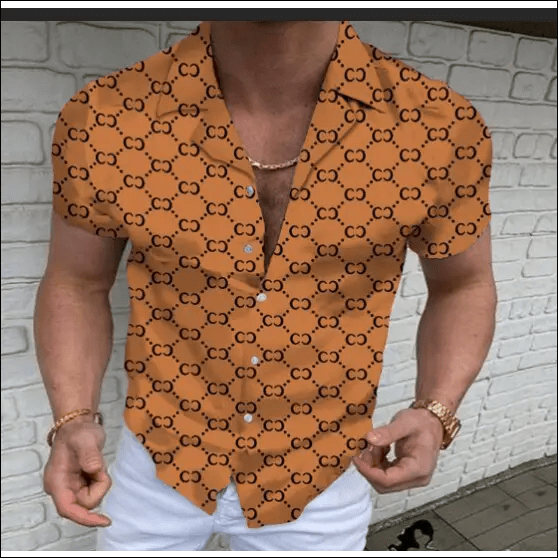 Hot Sale Men’s Hawaii Shirt casual slim Turn-down Collar
