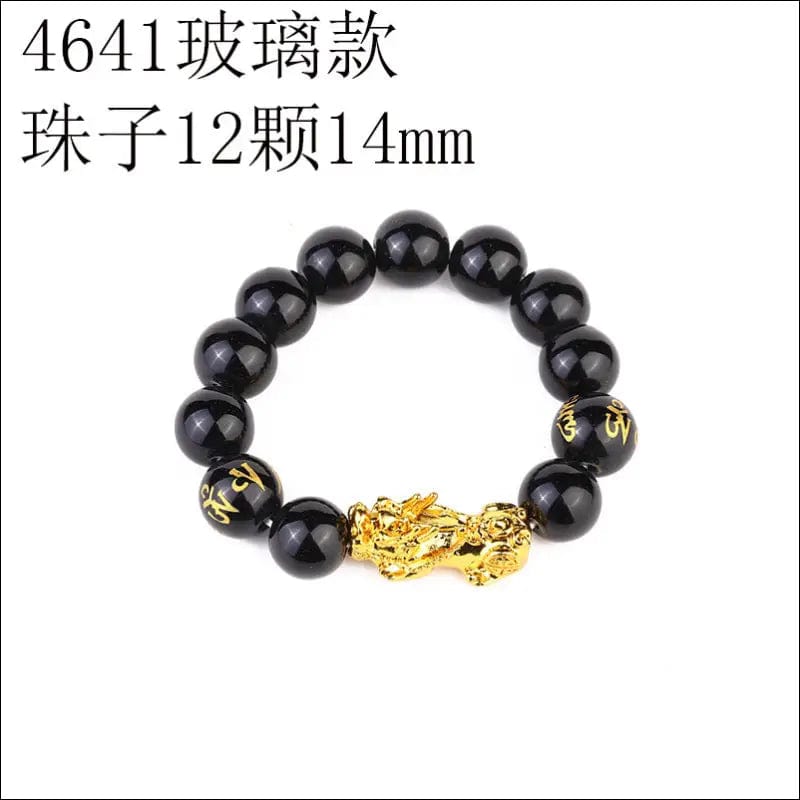 Imitation obsidian plated gold bracelet men and women