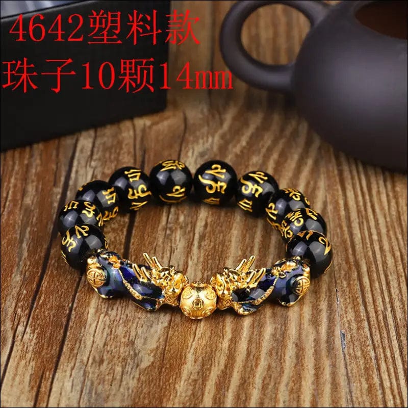 Imitation obsidian plated gold bracelet men and women