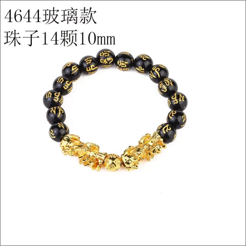 Imitation obsidian plated gold bracelet men and women