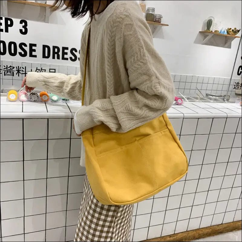 INS Japanese canvas bag female wild fashion Messenger