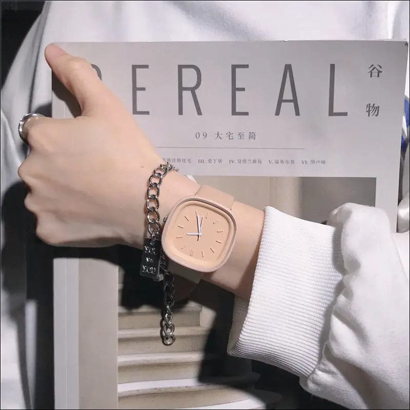 ins minimalist girl model fashion square simple watch