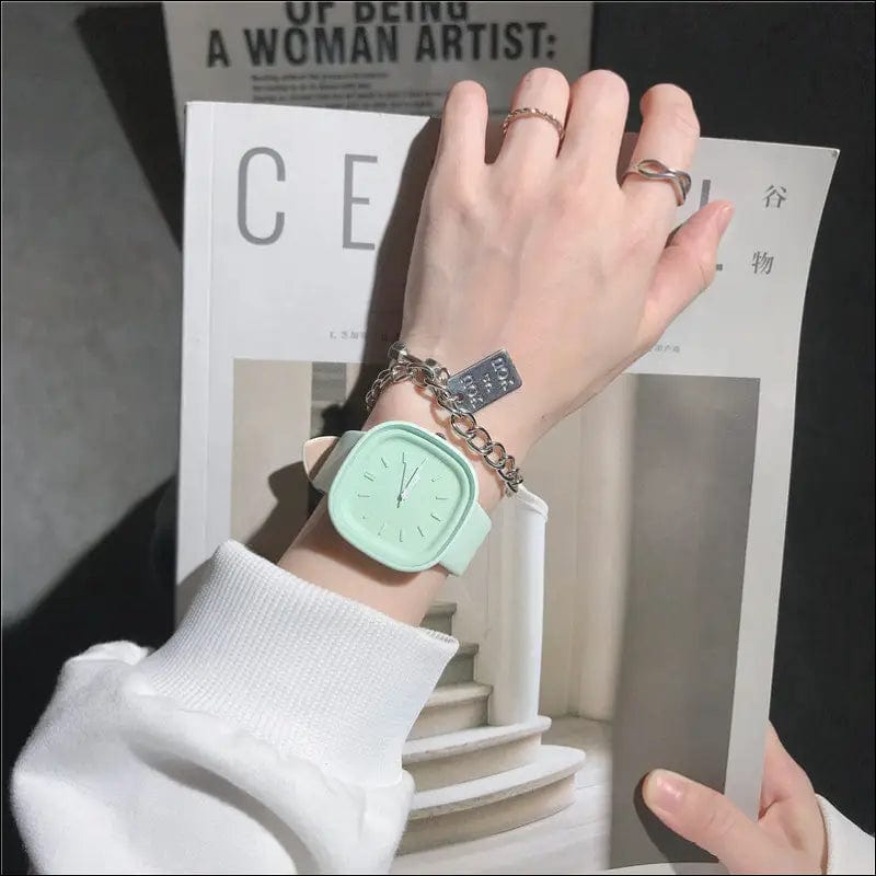 ins minimalist girl model fashion square simple watch