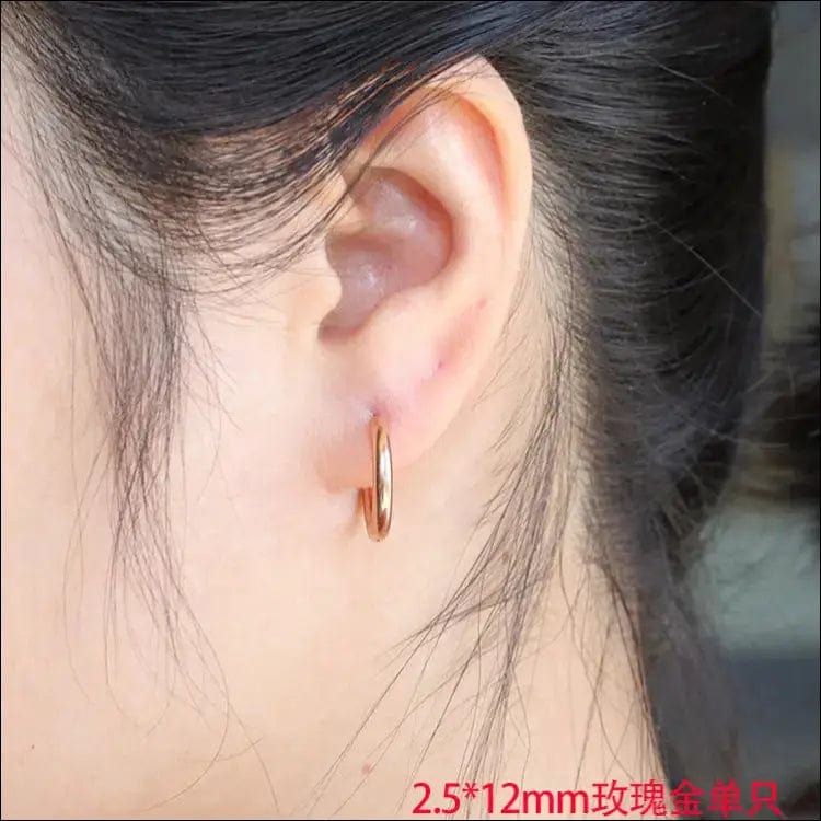 Japanese and Korean men’s earrings stainless steel coil