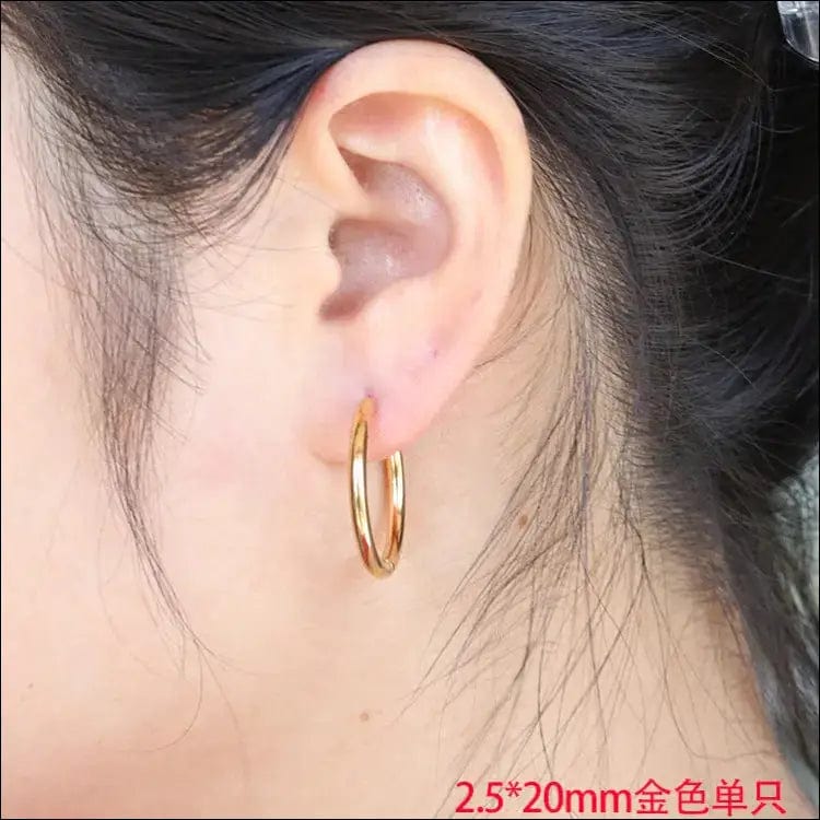 Japanese and Korean men’s earrings stainless steel coil