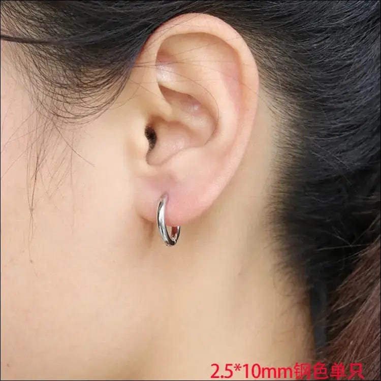 Japanese and Korean men’s earrings stainless steel coil