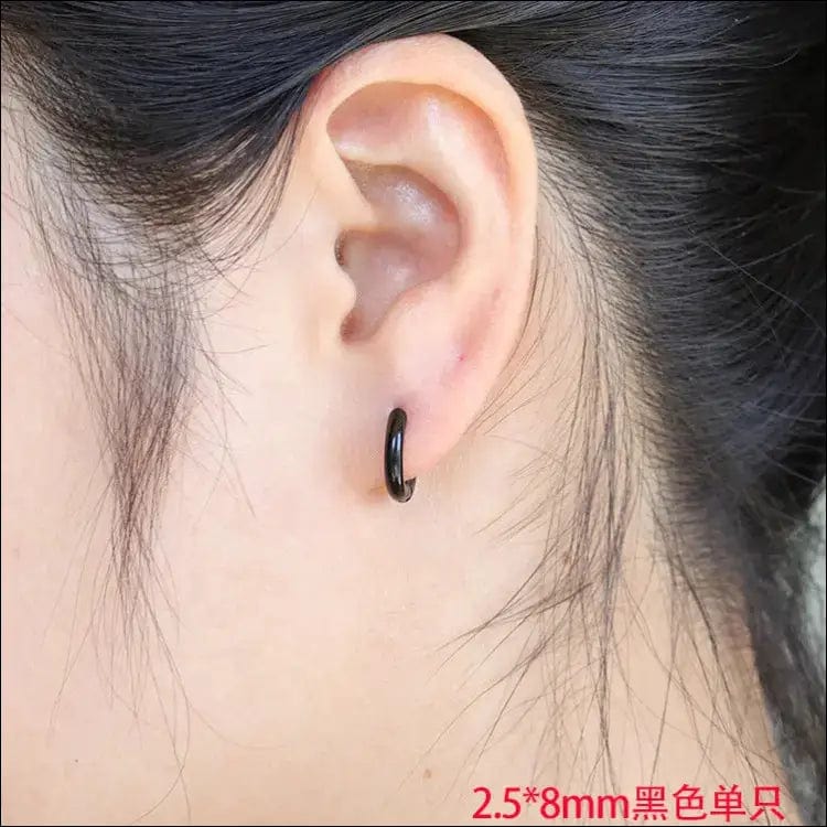 Japanese and Korean men’s earrings stainless steel coil