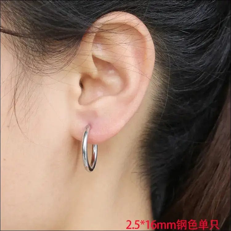 Japanese and Korean men’s earrings stainless steel coil