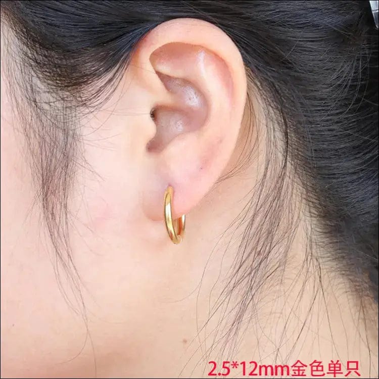 Japanese and Korean men’s earrings stainless steel coil