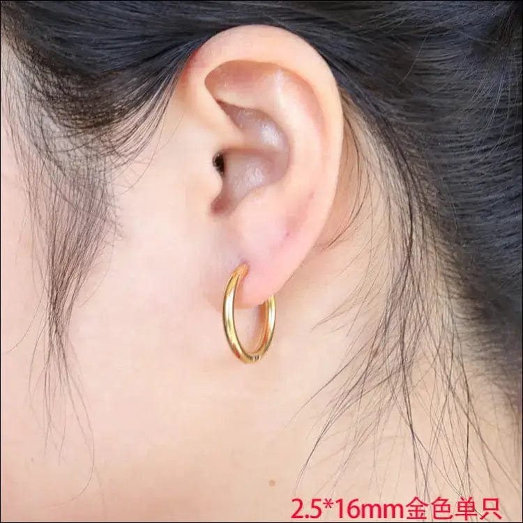 Japanese and Korean men’s earrings stainless steel coil