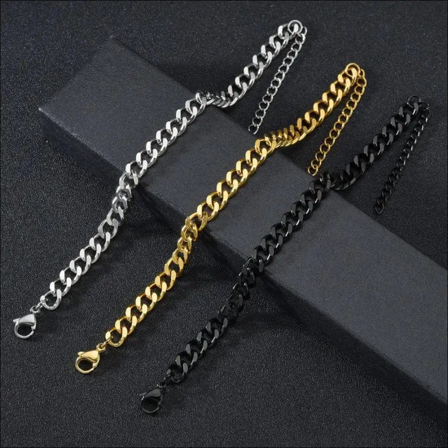 Japanese and South Korea trend Cubar chain titanium steel