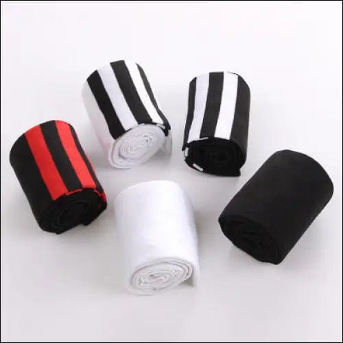 Japanese college wind-saving cotton thick black white strip