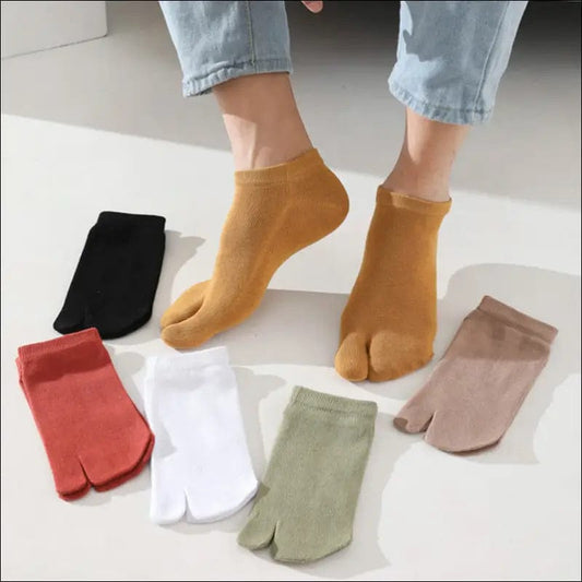 Japanese short tube toe sock men’s cotton spring summer