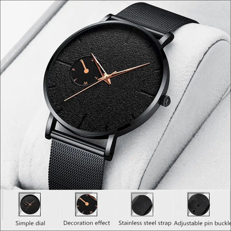 Khorasan fashion alloy network belt men’s watch fake single