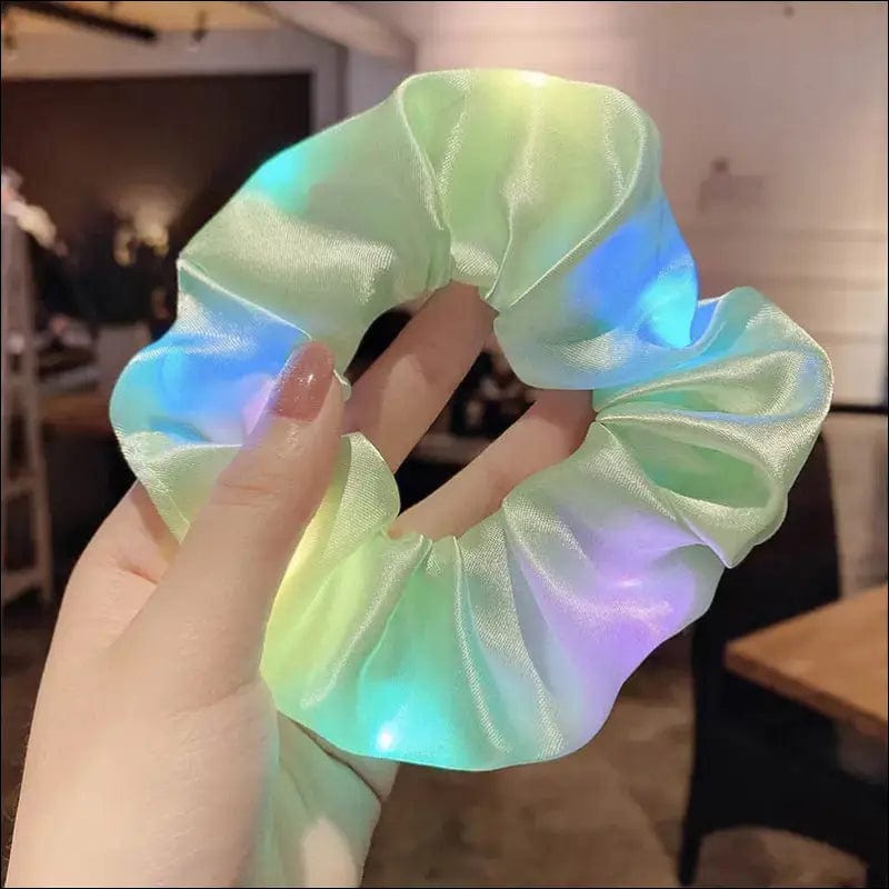 Kids Baby Girls LED Luminous Scrunchies Hairband Ponytail