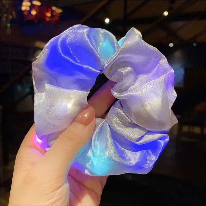 Kids Baby Girls LED Luminous Scrunchies Hairband Ponytail