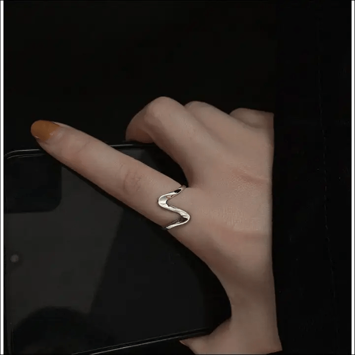 Korean jewelry INS wind retro ring female cold faint chain