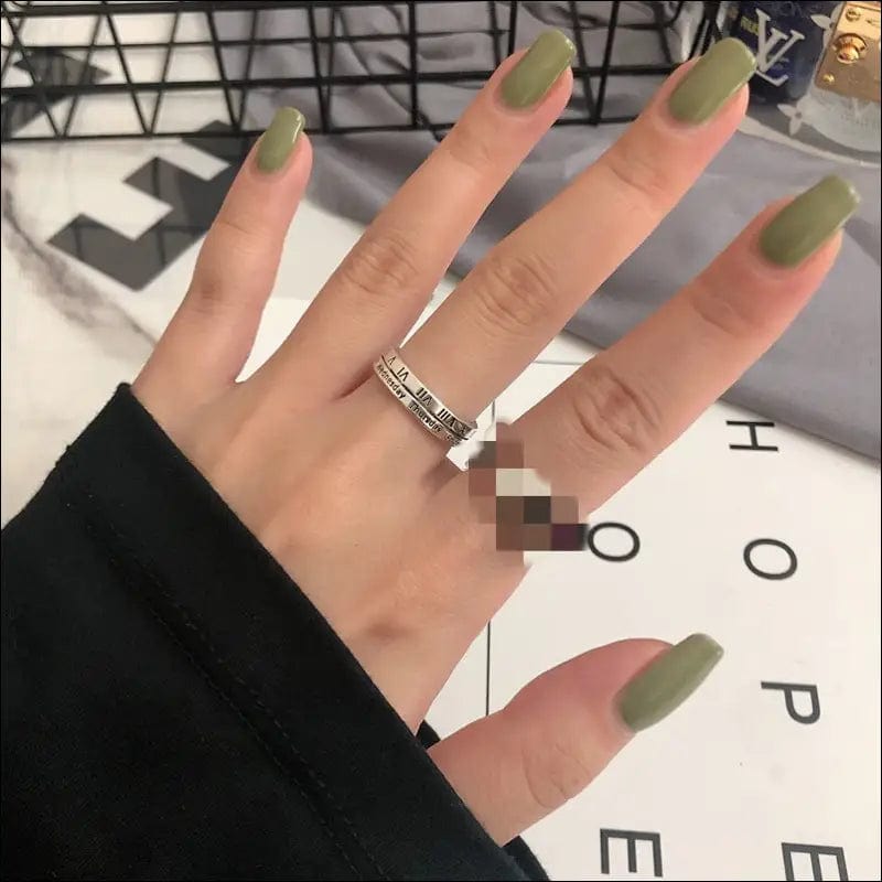 Korean jewelry INS wind retro ring female cold faint chain