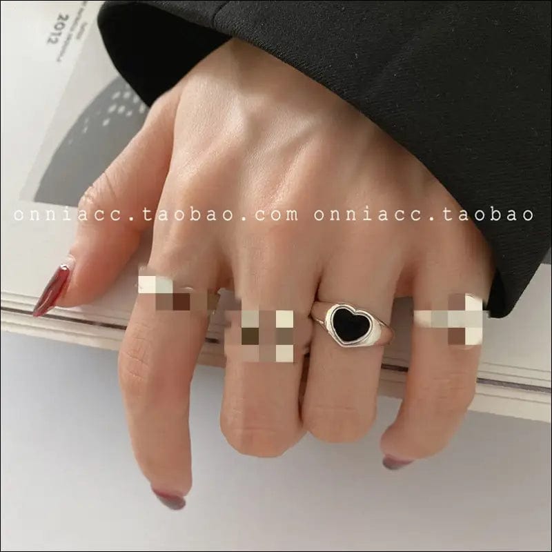 Korean jewelry INS wind retro ring female cold faint chain