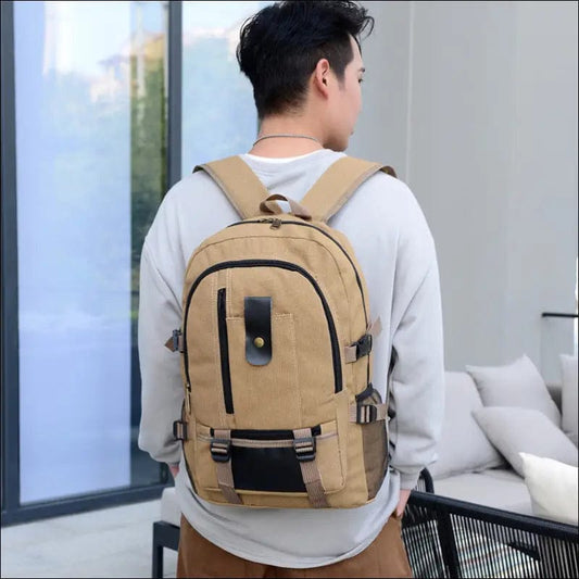 Korean men’s backpack fashion trend casual canvas high