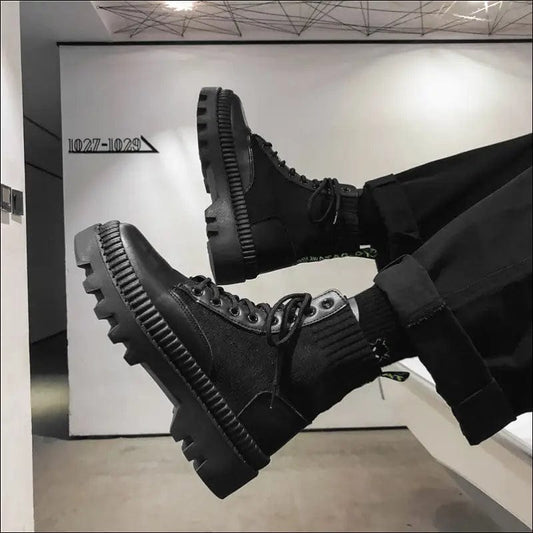 Korean men’s boots series autumn and winter new high-top