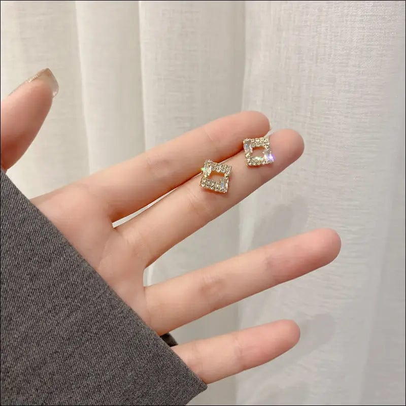 Korean new bow simple love earrings female S925 silver