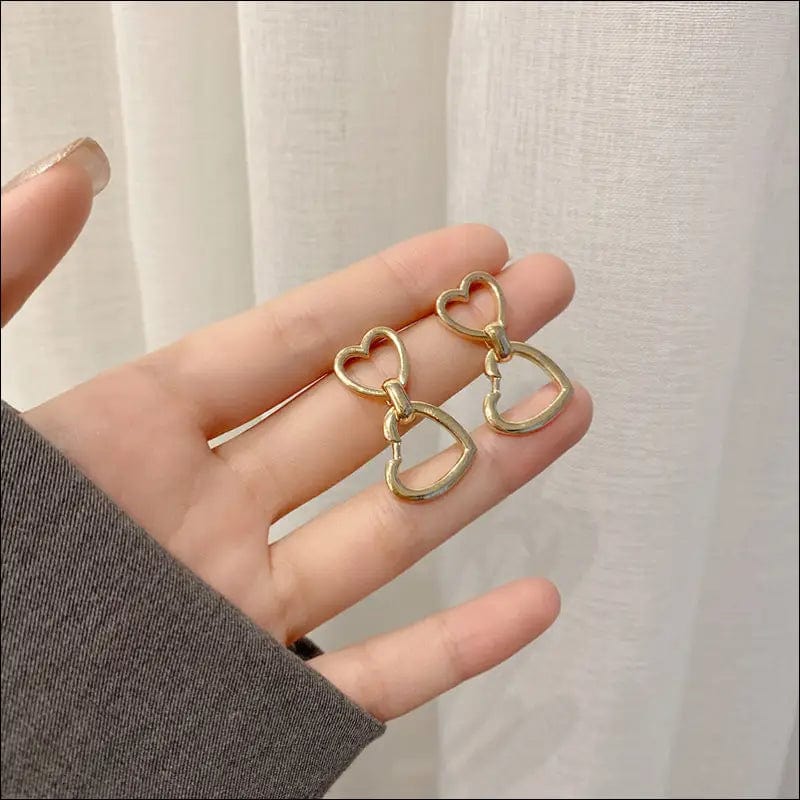 Korean new bow simple love earrings female S925 silver