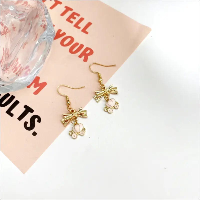 Korean new pink soda earrings INS network red retro ear nail