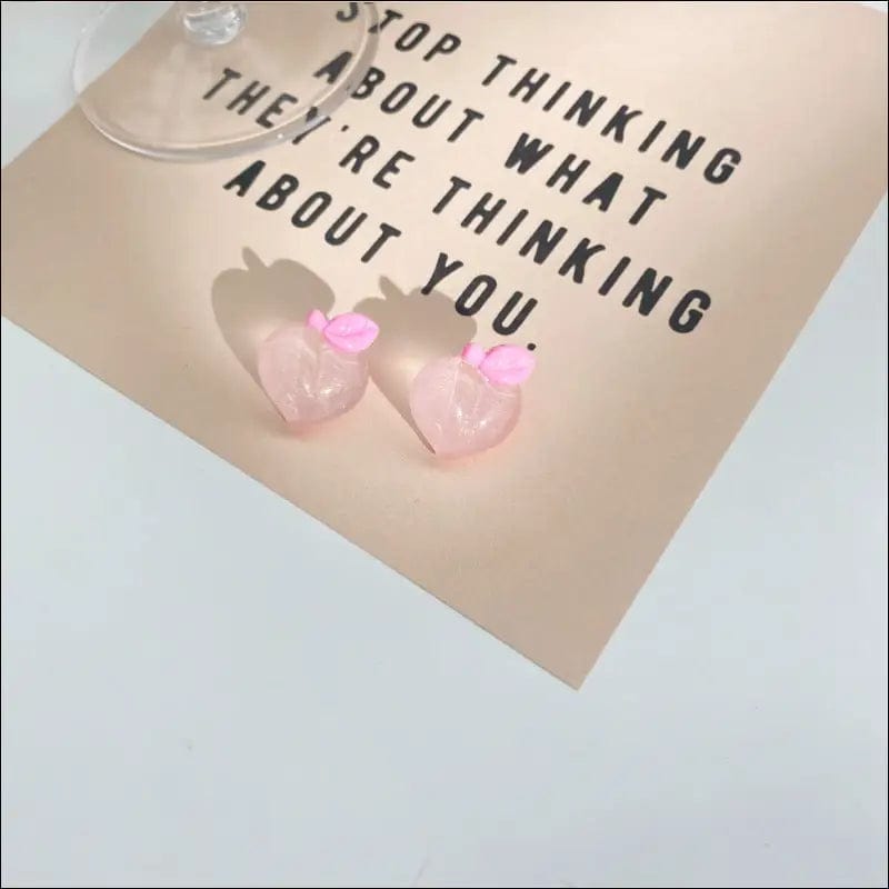 Korean new pink soda earrings INS network red retro ear nail