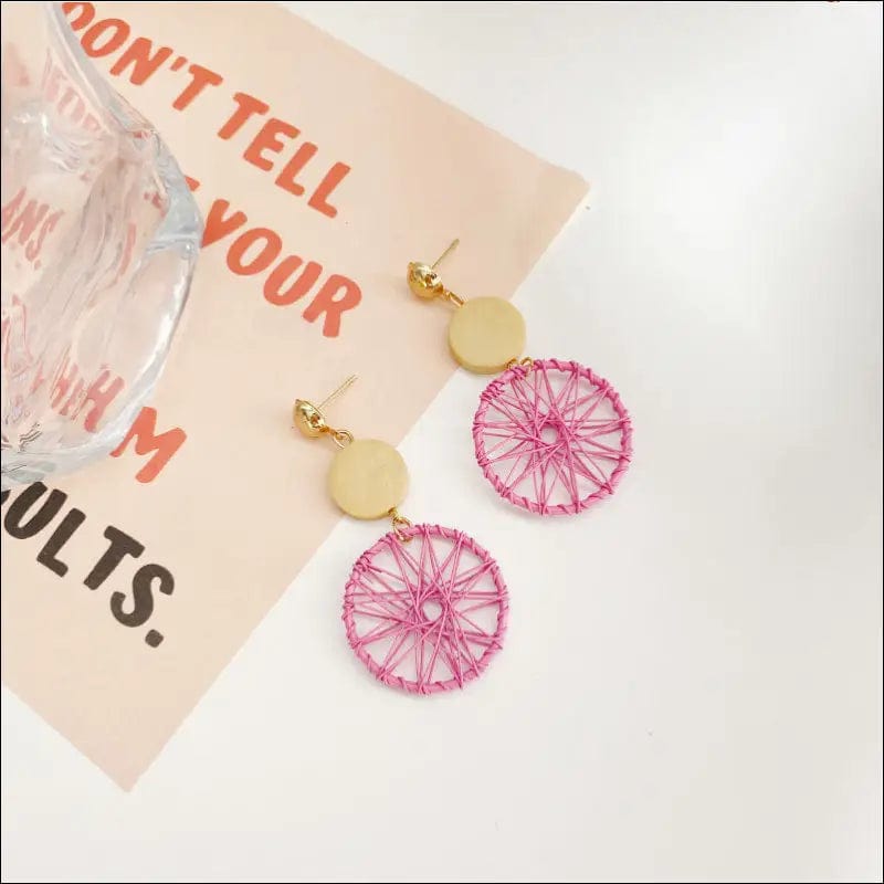 Korean new pink soda earrings INS network red retro ear nail