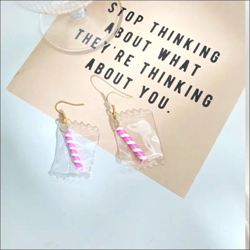 Korean new pink soda earrings INS network red retro ear nail