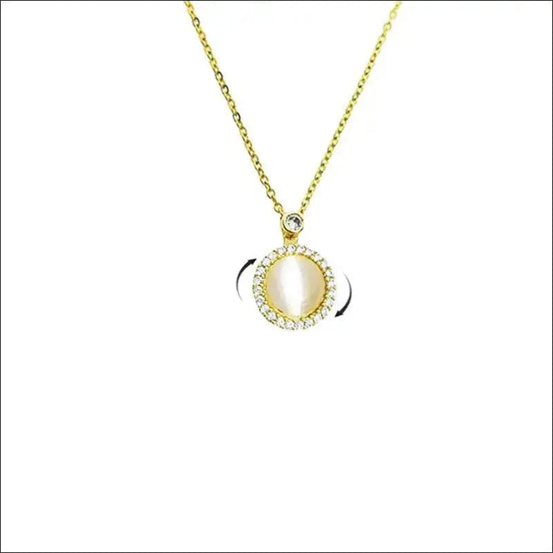 Korean version of fashionable rotating opal necklace female