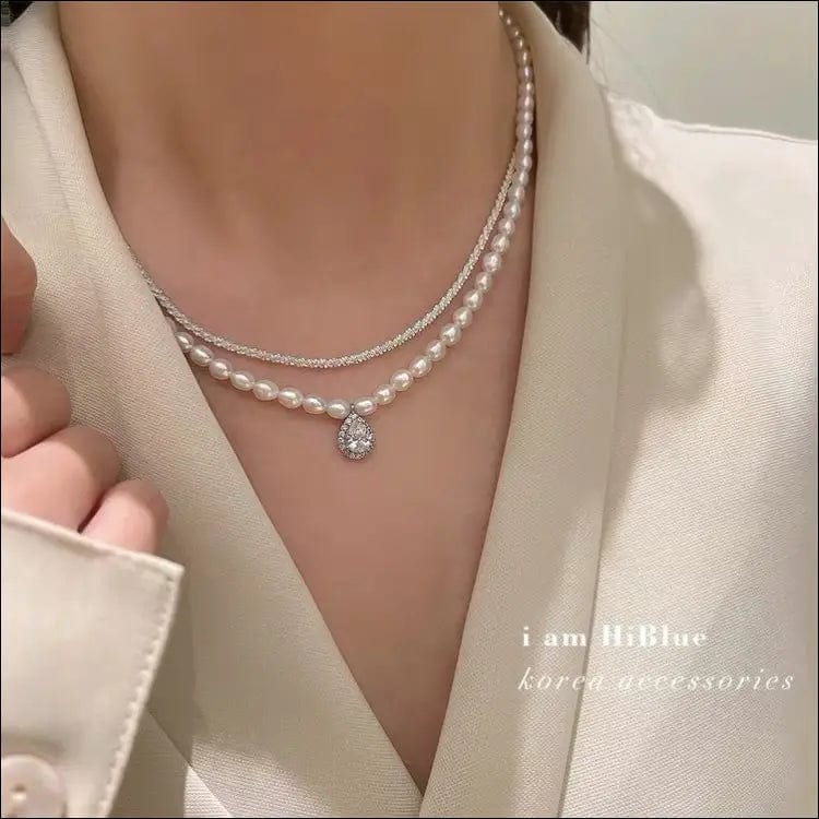 Korean version of the red new freshwater pearl necklace