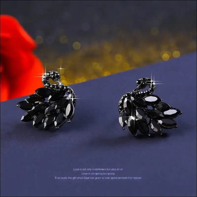 Korean version of the temperament black swan earrings female