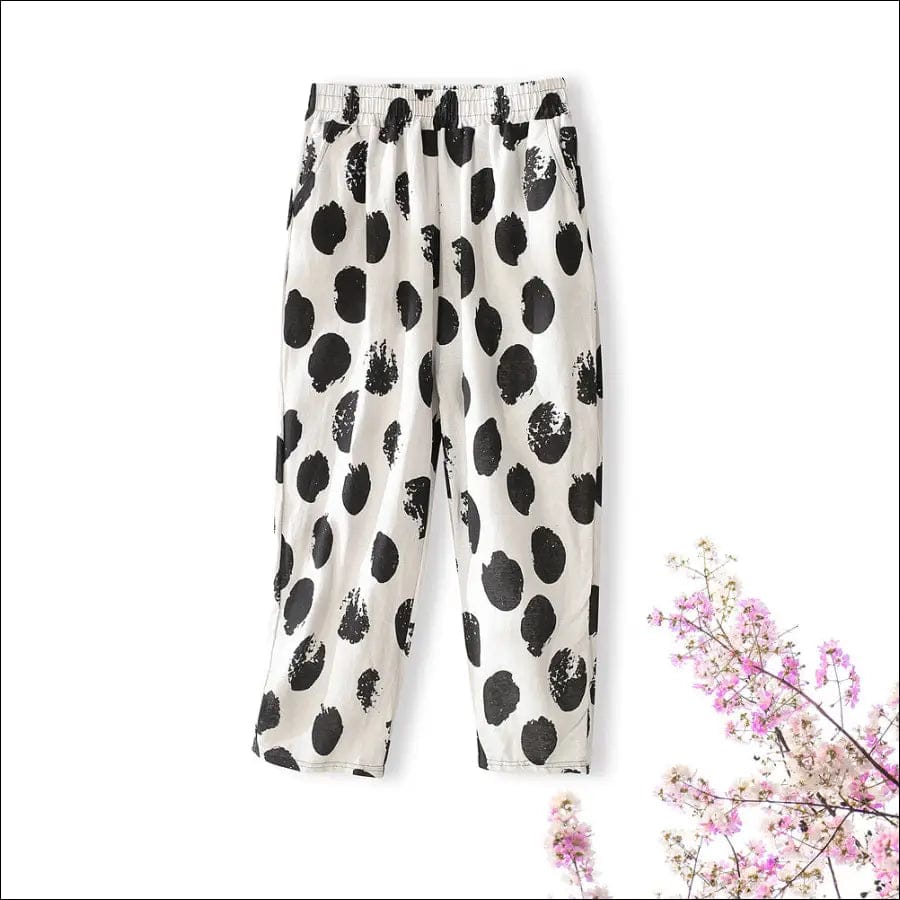 Large size nine pants female spring and autumn cotton linen