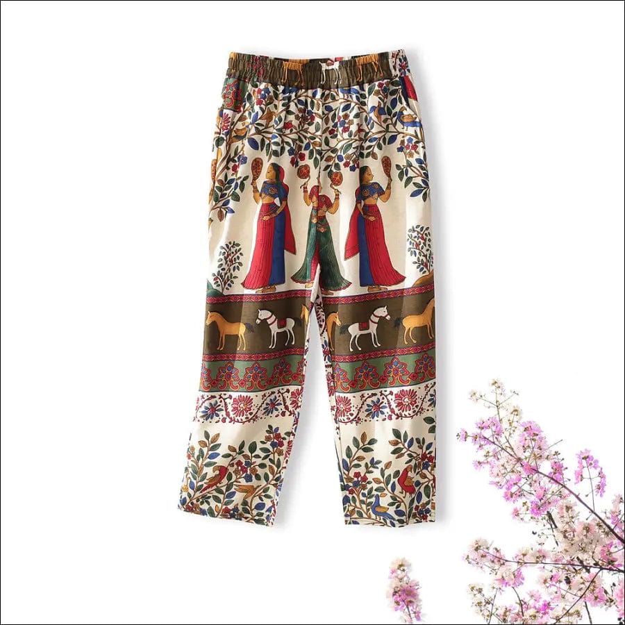 Large size nine pants female spring and autumn cotton linen